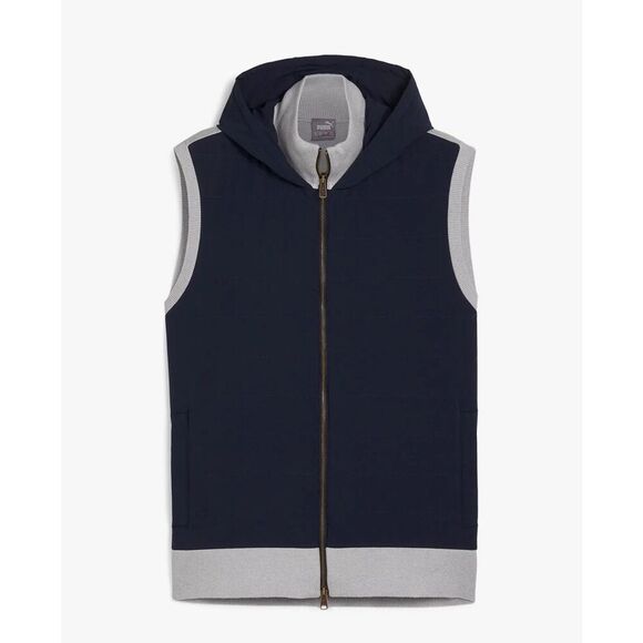 Puma Golf NWT Clubhouse Hybrid Golf Vest Deep Navy/Ash Gray Large